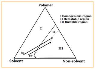 Polymer-Solvent-Nonsolvent ternary phase diagram for applying NIPS