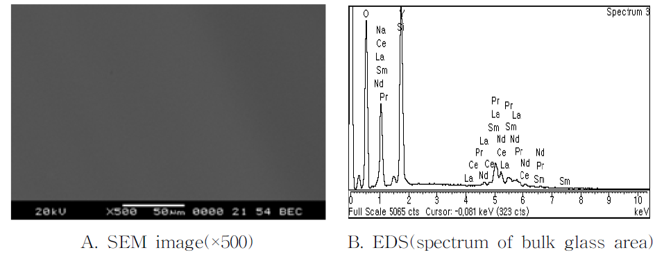 후보유리(PG9) SEM/EDS micrographs