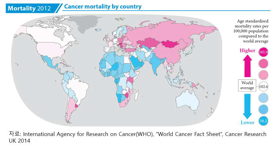 국가별 암 사망률