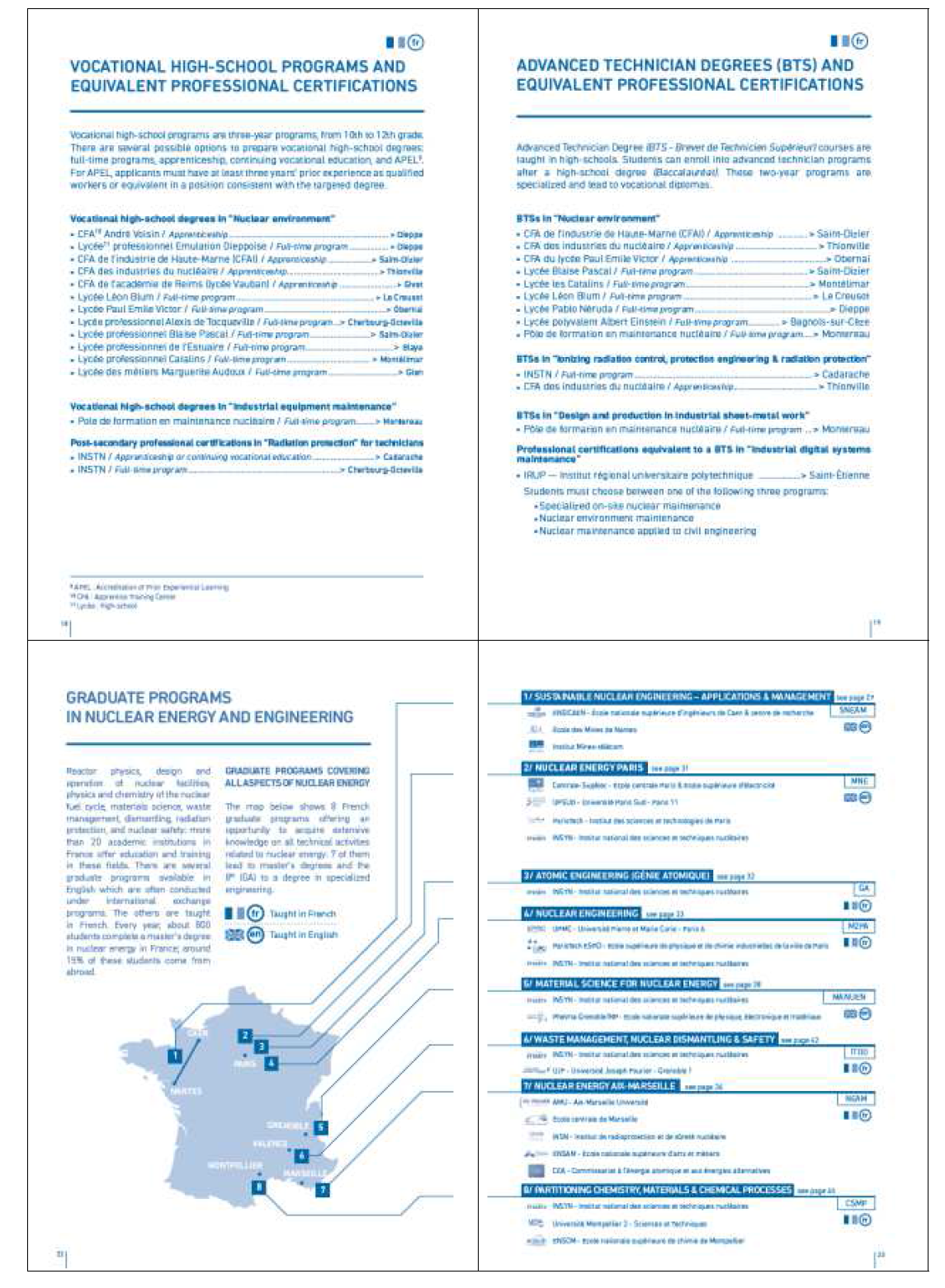 2013-2014 Nuclear Energy Education & Training in France - 대학별 원자력 학위과정 소개