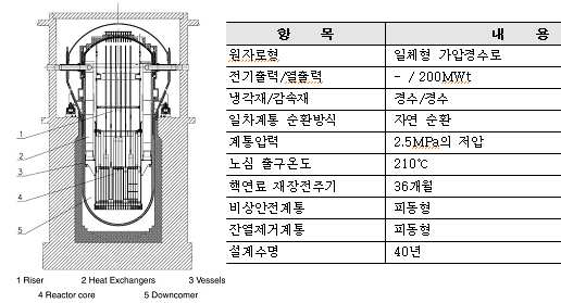 NHR-200 원자로 및 설계특성52)