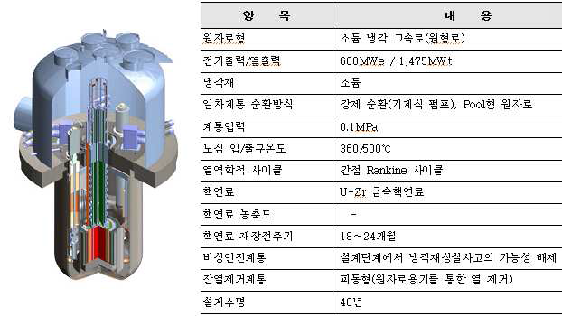 TWR-P 원자로 및 설계특성77)