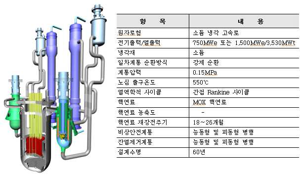 JSFR 원자로 및 설계특성81)