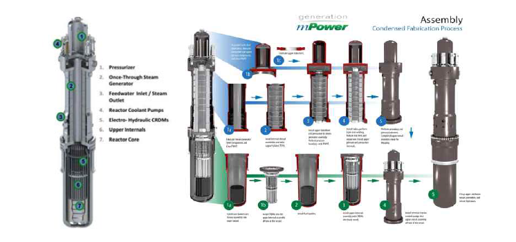 mPower 원자로집합체의 구성도
