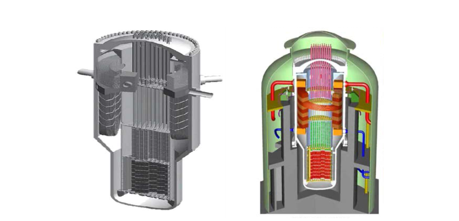 IMR 원자로 모듈(좌) 및 격납 용기(우)