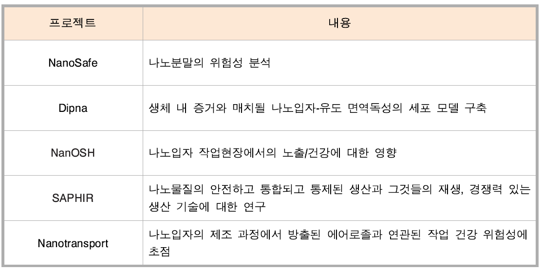 EU에서 나노물질의 위험성 평가/관리/통제 연구.