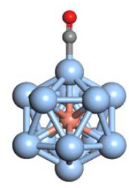 Icosahedron 구조 의 Ag12Cu1 나노입자에서 일산화탄소 흡착 구조