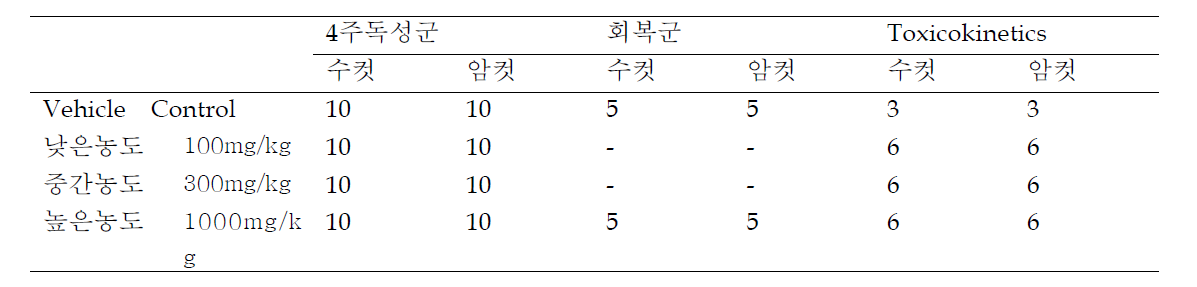 독성연구 설계