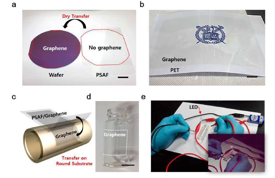 PSAF를 이용한 다양한 기판으로의 그래핀 전사.