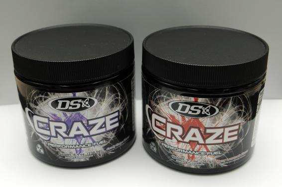 Pre-workout supplements used for the present study. Candy Grape Flavor (left) and Berry Lemonade Flavor (right) of “Craze”