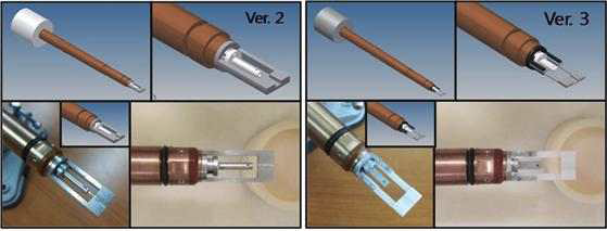 In-situ fatigue TEM stage의 2차, 3차 도안과 시제품