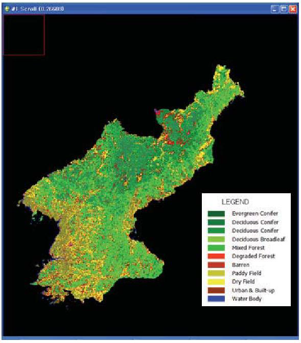 MODIS영상을 이용한 북한의 지피분류도