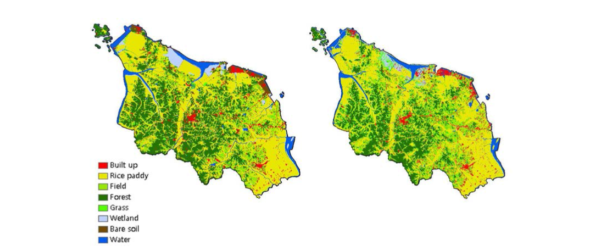 시나리오 6을 통해 추출된 결과와 환경부에서 제공하는 2002년 토지피복도