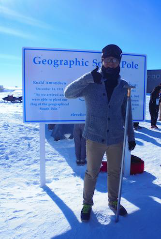 SKKU student Seongjin In at the Geographical South Pole supporting IceCube detector operations.