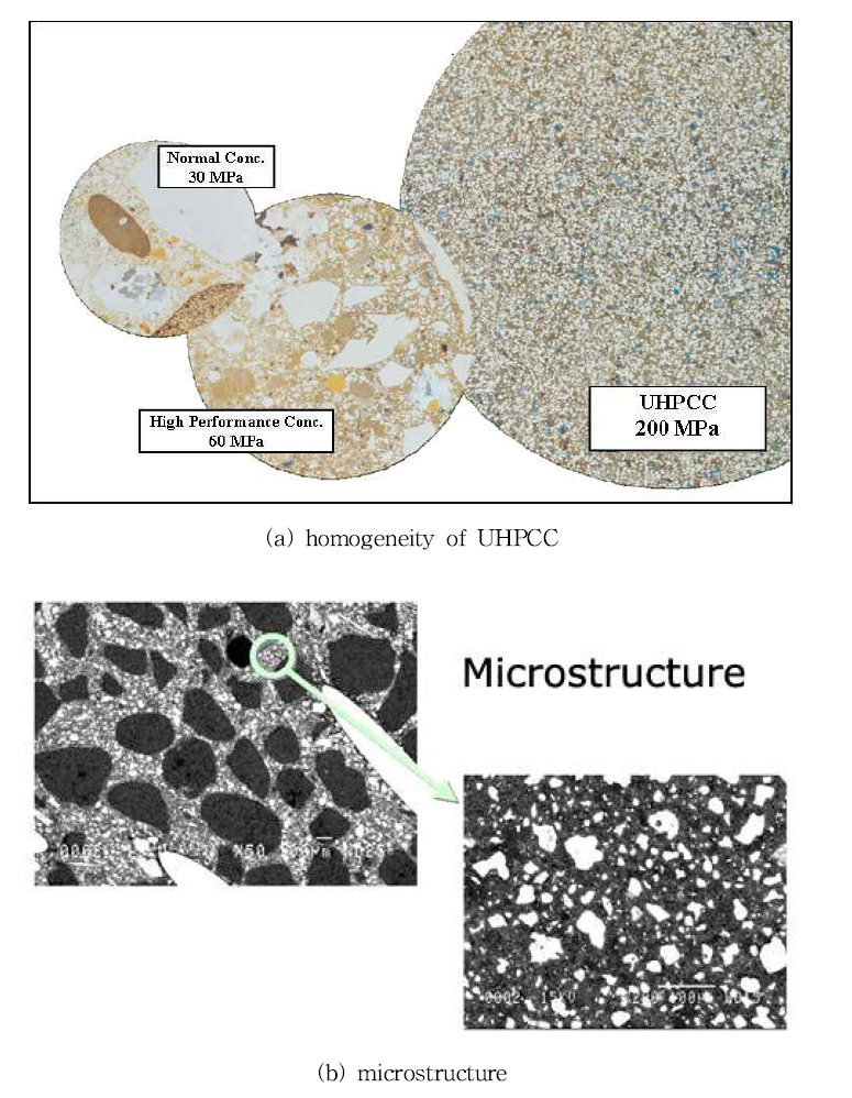 Microstructural properties of UHPCC