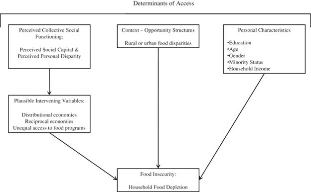 Conceptual Model of food insecurity and determinants of access to food resource
