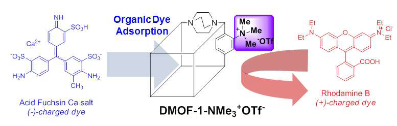 전하를 가지는 DMOF의 합성과 이를 이용한 선택적 분자 흡착