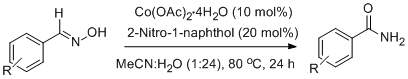 코발트 촉매와 2-나이드로-1-나프톨 리간드를 이 용한 알독심의 선택적 아마이드 전환 반응