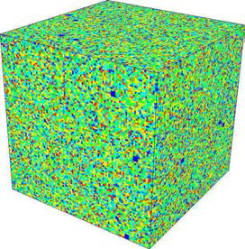 Initial microstructure, random assignment of orientation ssh toow ienagc h point with particles