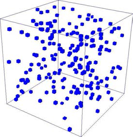 Initial microstructure with only the particles shown, illustrating the dispersion