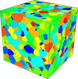 Intermediate step in the simulation showing the whole microstructure