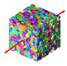 A microstructure is the modified polycrystal where ~40vol% of grains are changed into matrix phase