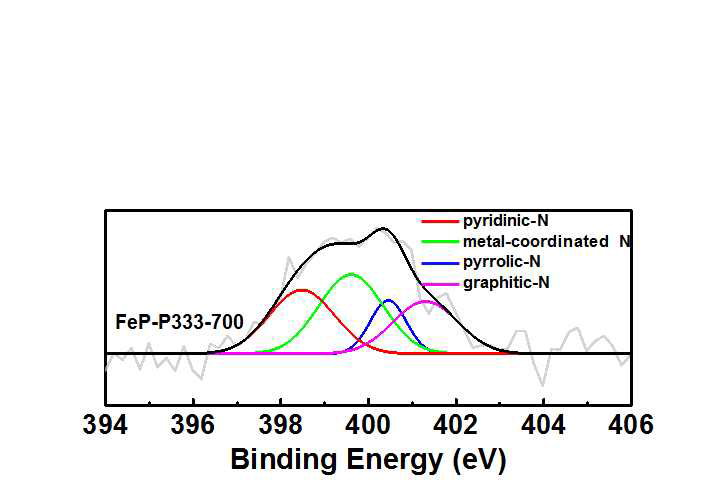 FeP-P333-700의 XPS N1s spectra