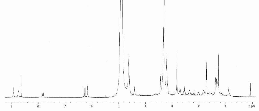 1H-NMR spectrum of PS–GNPs conjugate 4 (500 MHz, CD3OD, 298K)