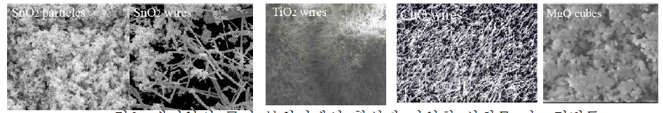대기압의 공기 분위기에서 합성된 다양한 산화물 나노결정들