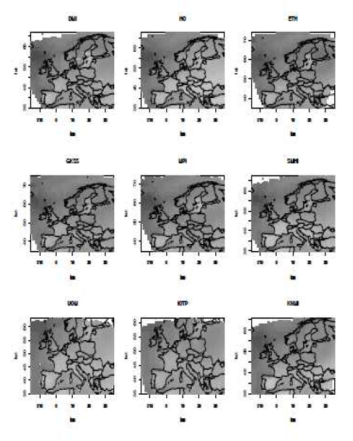 Posterior means surface for 9 RCM model