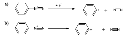 페닐 다이아조늄 기의 외부자극에 의한 라디칼 형성
