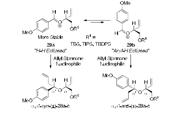 2-Oxoniaallylic 1,3-strain을 활용한 산화적 탄소-탄소 결합형성 반응에서 부분입체선택성 분석