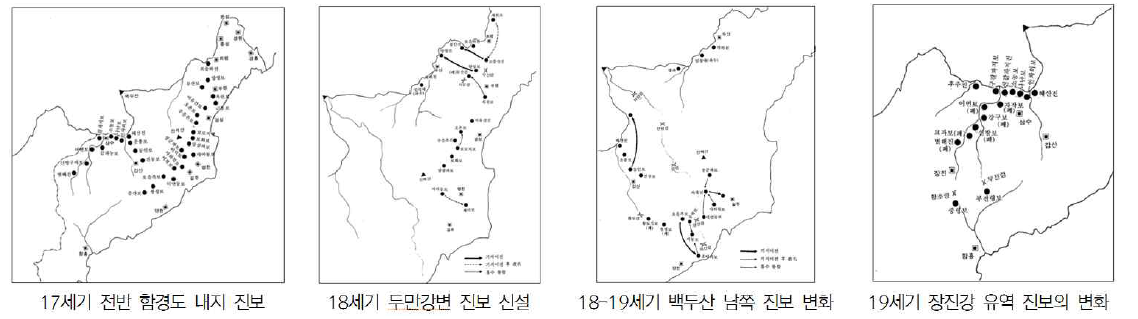 조선 후기 함경도 진보의 변화과정(고승희, 2005, p.344)