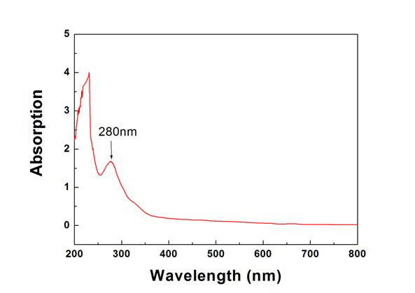 UV-vis spectrum of black rice extract (20 times diluted solution)