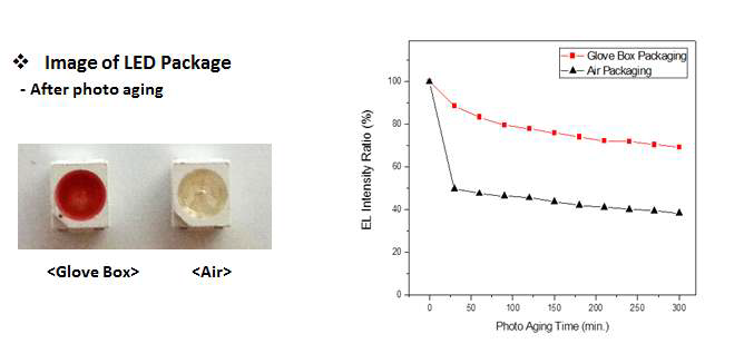수분 및 산소가 없는 환경 공정에서 제작한 백색 LED 의 광 안정성
