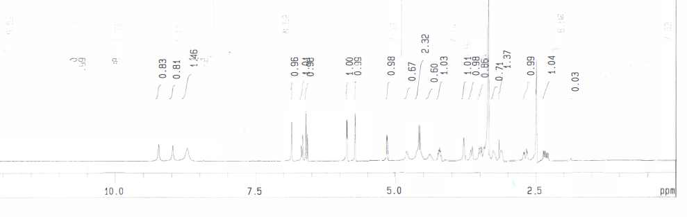 화합물 2의 1H-NMR 스펙트럼