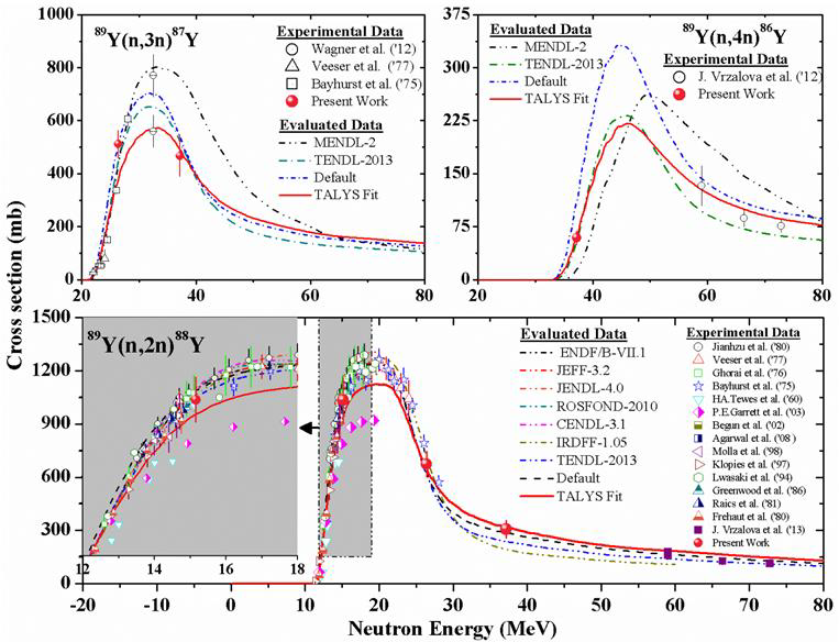 측정된 89Y(n,xn, x=2-4)88,87,86Y 핵 반응단면적