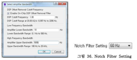 Notch Filter Setting그림 35. EMG 주파수 대역 설정
