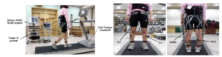 Measurement of plantar pressure and muscle activity