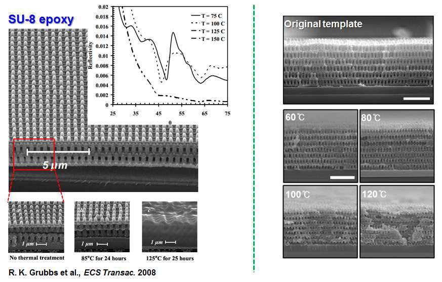 3차원 나노구조 고분자 템플릿의 온도 테스트