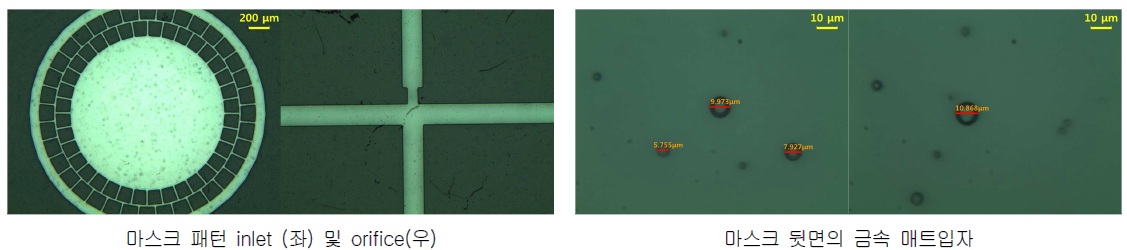 미세 유체칩 성형용 포토 마스크의 현미경 측정 이미지