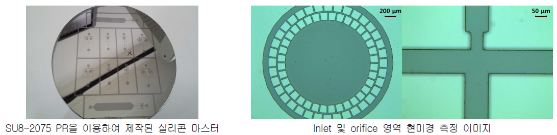 SU8-2075 PR을 이용 실리콘 마스터 제작결과