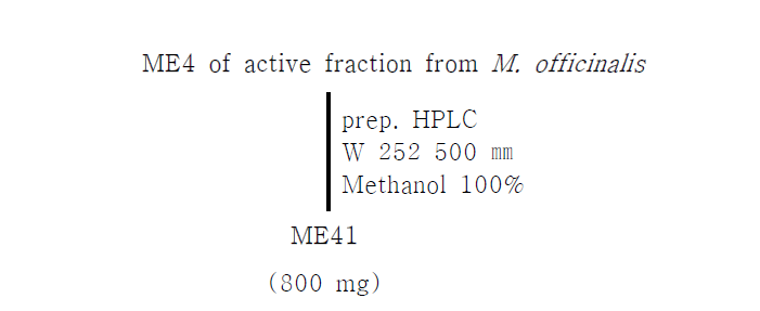 Preparative HPLC에 의한 활성물질 분리 정제 과정