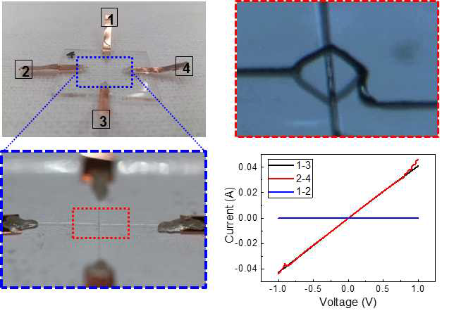PDMS를 이용한 liquid metal 3D bridge 전극배선의 encapsulation
