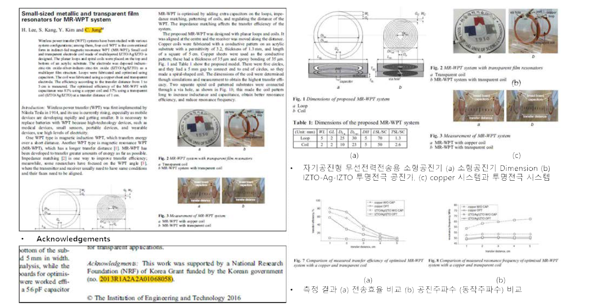 “소형 투명 필름을 이용한 자기공진형 무선전력전송”