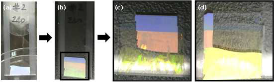 자연 건조를 이용하여 제작된 명확한 경계면의 구조색을 갖는 광결정 결과 #2