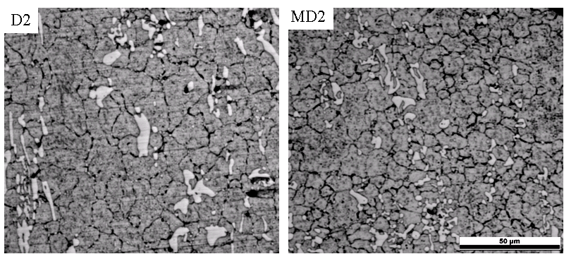 Optical images showing the prior austenite grain boundaries