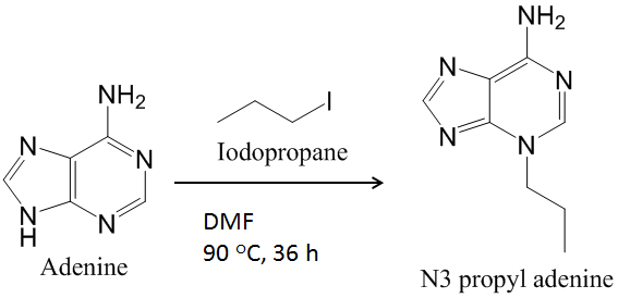 Synthetic scheme of N3-propyl adenine.