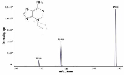 Mass spectrum of N3-propyl adenine