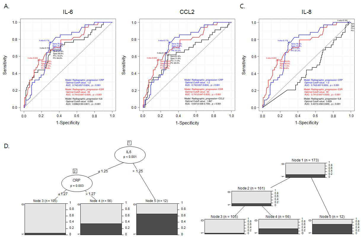 Predictive value of urinary IL-6 for radiographic progression of RA